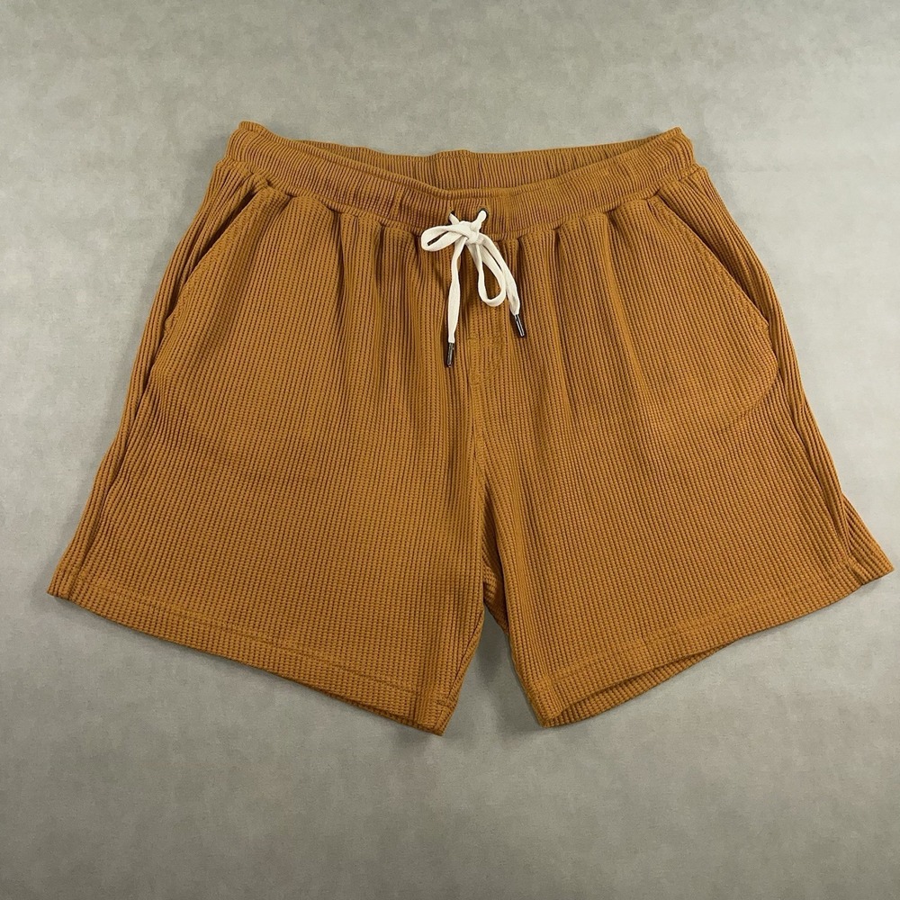 Dandy Del Mar The Cannes Waffle Knit Shorts Burnt Sienna Orange Men's Size 3XL